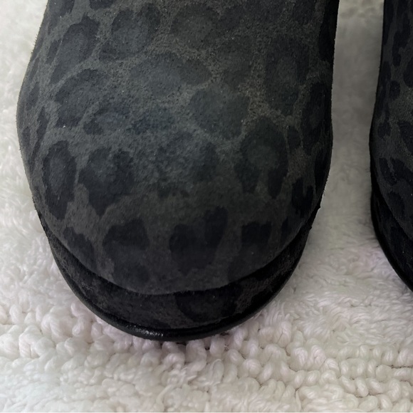Bertie Of London Leopard Print Suede Leather Wedge Bootie - Picture 4 of 6